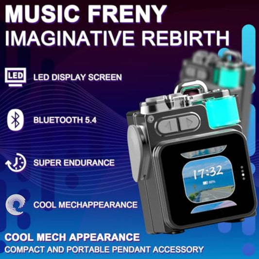 Portable Small Bluetooth Speaker with Touch Screen/HD Sound/LED Lights/Wireless Stereo Pairing/BT5.4, All In One Wireless Mini Speaker for Outdoor/Travel/Home/Shower/Party/Beach/Camping/Hiking