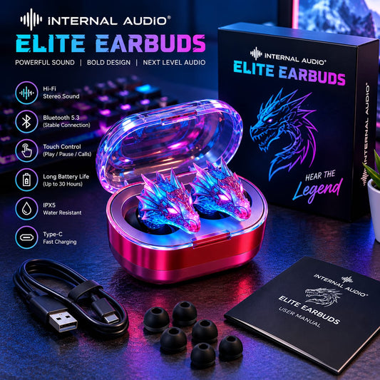 Internal Audio® ELITE CYBERPUNK DRAGON EARBUDS