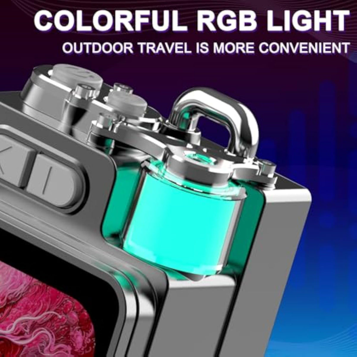 Portable Small Bluetooth Speaker with Touch Screen/HD Sound/LED Lights/Wireless Stereo Pairing/BT5.4, All In One Wireless Mini Speaker for Outdoor/Travel/Home/Shower/Party/Beach/Camping/Hiking