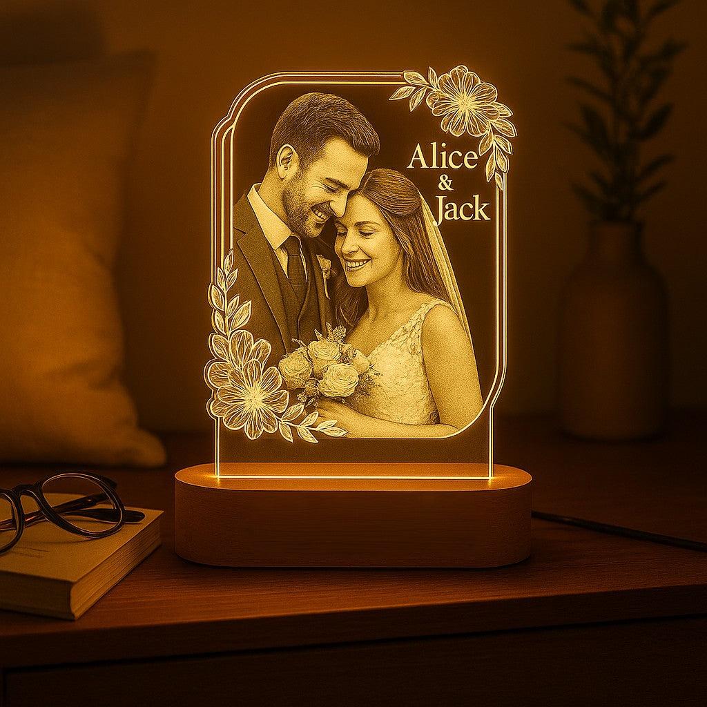 Personalized LED Acrylic Photo Lamp | Custom Photo Night Light | Anniversary & Birthday Gift