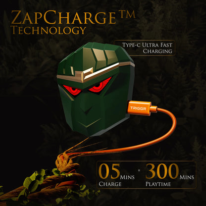 TRIGGR Wukong Gaming TWS with up to 35dB ANC, 4-mic AI ENC, Dual Pairing, 60H Playtime, Monkey-King Design and Latest BT v6.0
