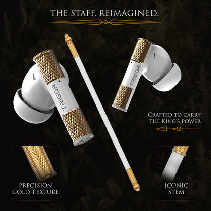 TRIGGR Wukong Gaming TWS with up to 35dB ANC, 4-mic AI ENC, Dual Pairing, 60H Playtime, Monkey-King Design and Latest BT v6.0