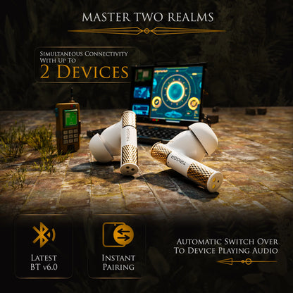 TRIGGR Wukong Gaming TWS with up to 35dB ANC, 4-mic AI ENC, Dual Pairing, 60H Playtime, Monkey-King Design and Latest BT v6.0