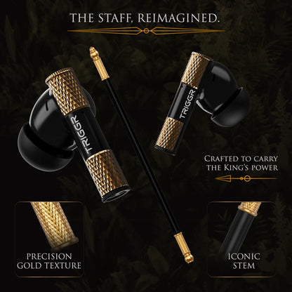 TRIGGR Wukong Gaming TWS with up to 35dB ANC, 4-mic AI ENC, Dual Pairing, 60H Playtime, Monkey-King Design and Latest BT v6.0