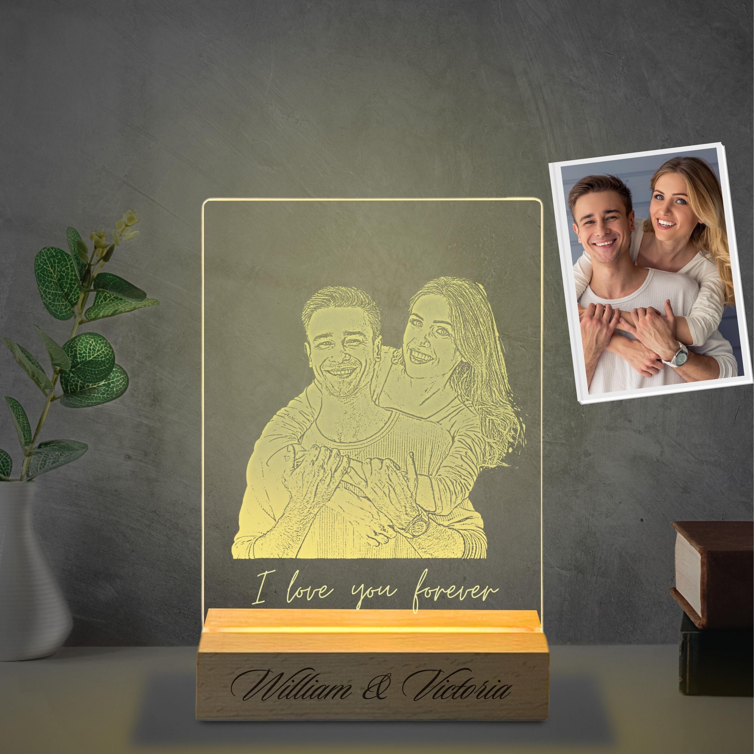 Personalized LED Acrylic Photo Lamp | Custom Photo Night Light | Anniversary & Birthday Gift