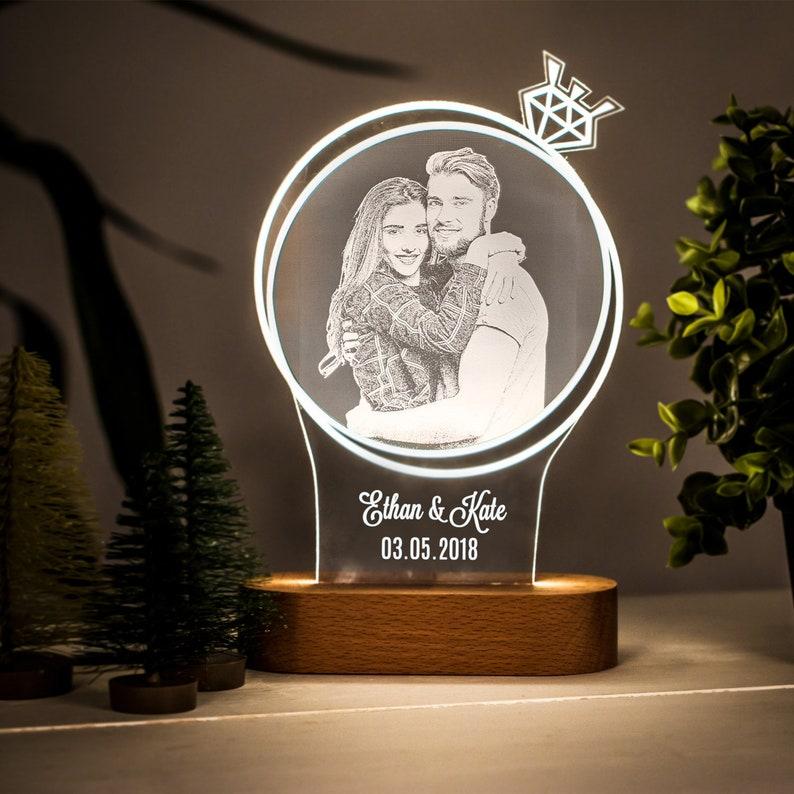 Personalized LED Acrylic Photo Lamp | Custom Photo Night Light | Anniversary & Birthday Gift