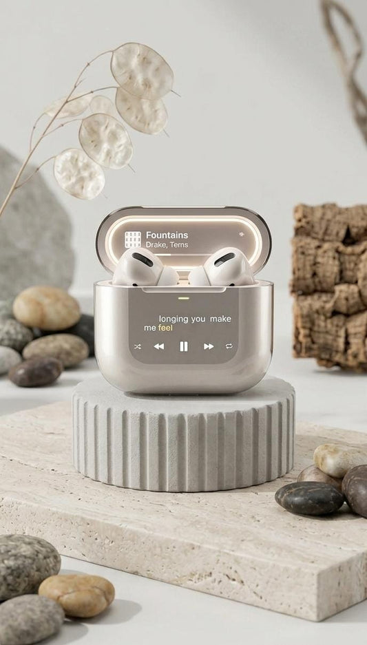 Ominibuds Ultra — Dual Touch Screen Smart Case Earbuds with Built-In Speaker