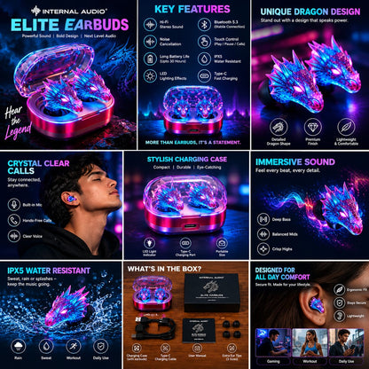 Internal Audio® ELITE CYBERPUNK DRAGON EARBUDS