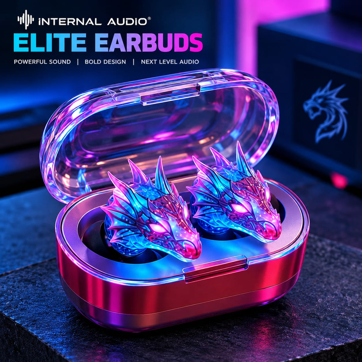 Internal Audio® ELITE CYBERPUNK DRAGON EARBUDS
