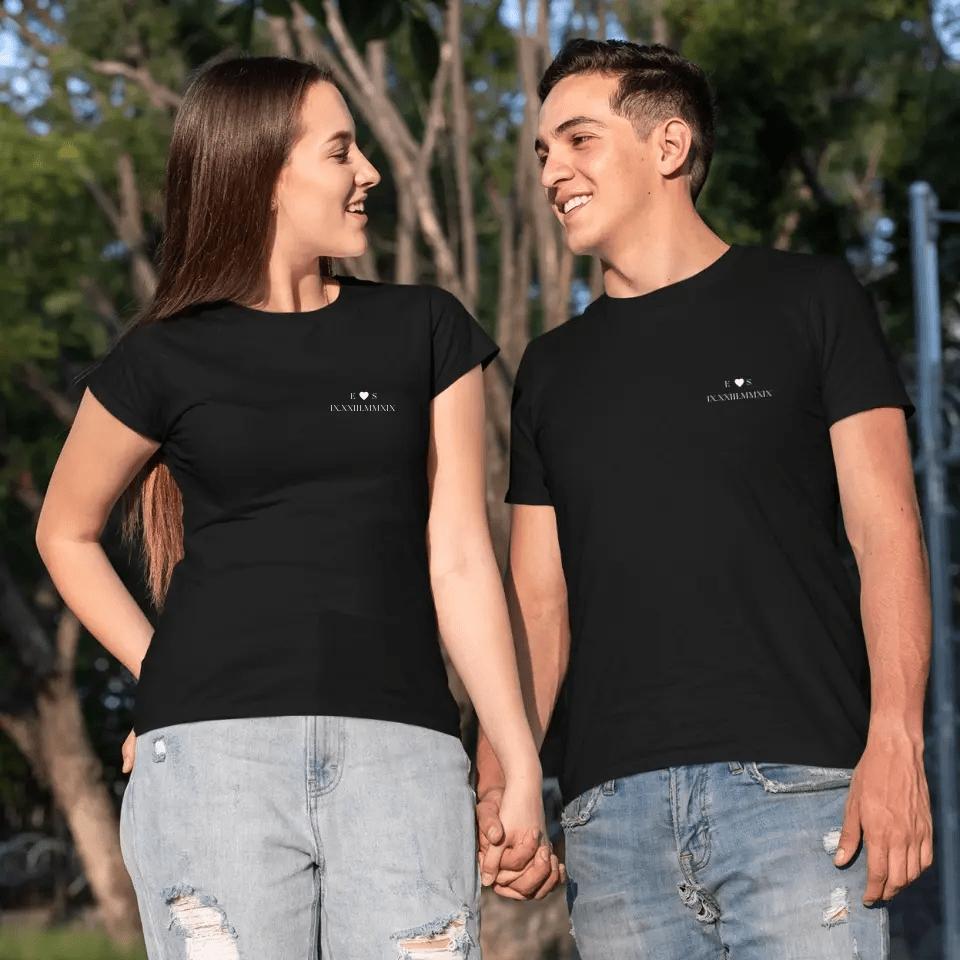 Personalized Couple T-Shirt Set | Custom Name & Photo Printed | Matching Couple Tees