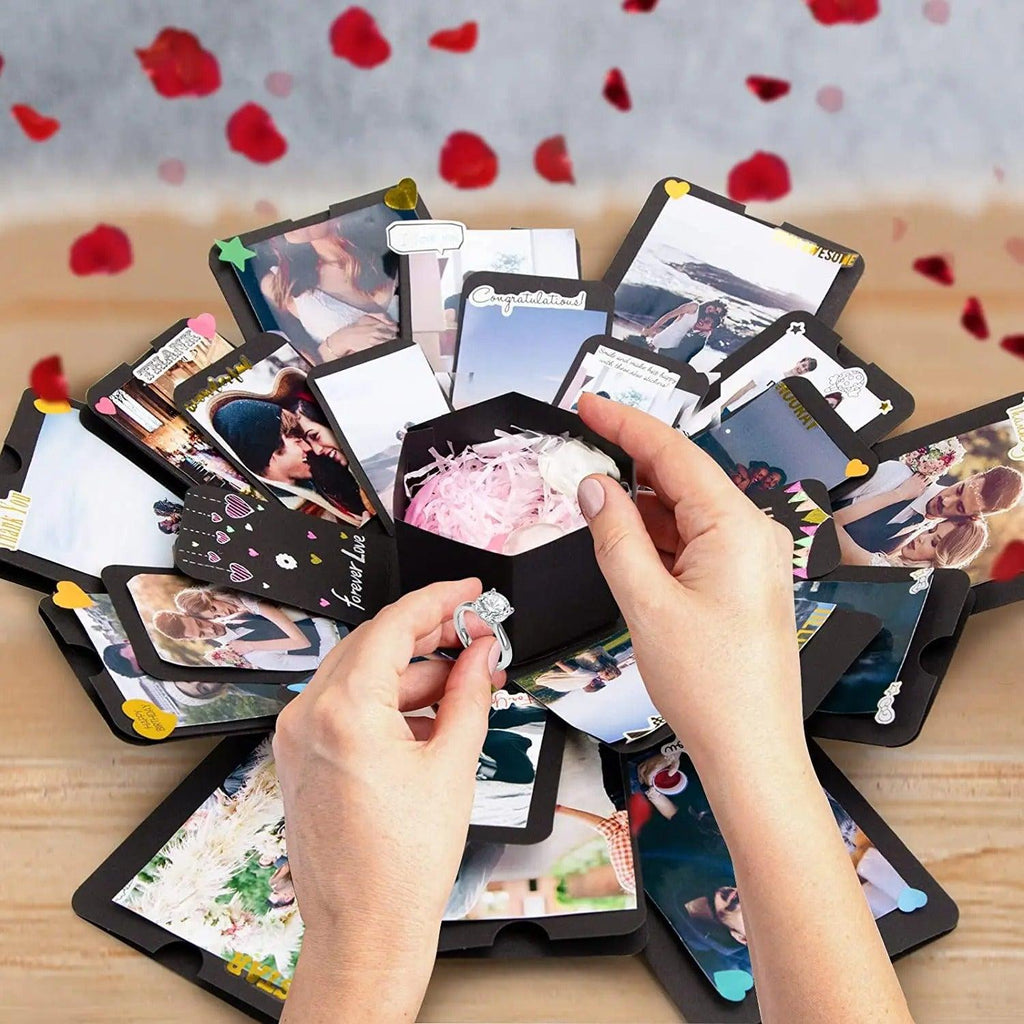 Personalized Explosion Gift Box | Handmade Photo Memory Box | Anniversary, Birthday & Valentine's Gift